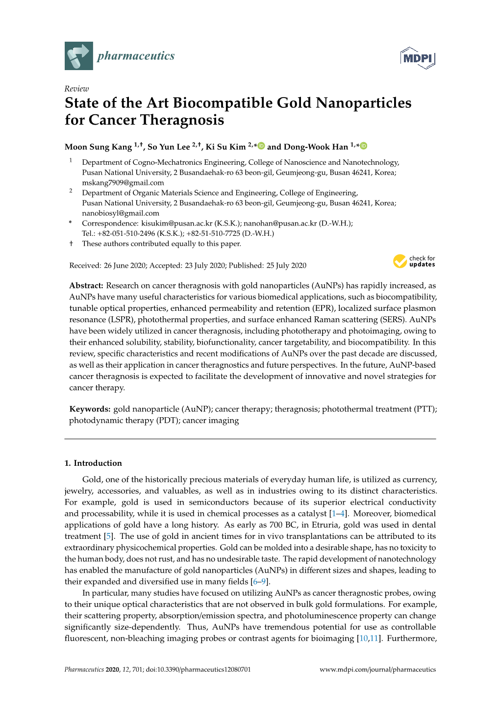 State of the Art Biocompatible Gold Nanoparticles for Cancer Theragnosis