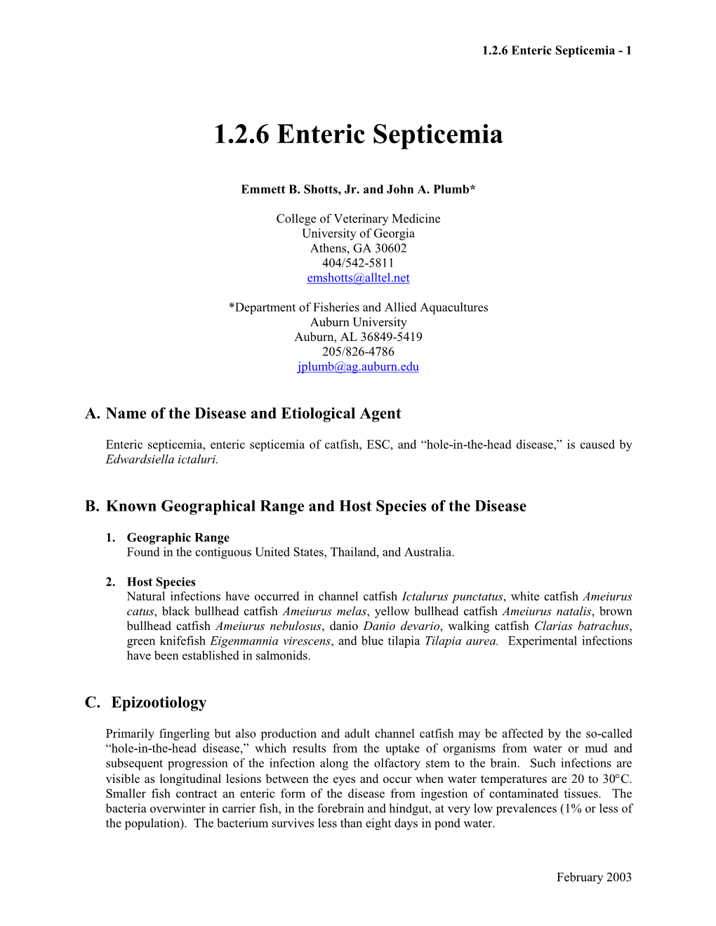 1.2.6 Enteric Septicemia - 1