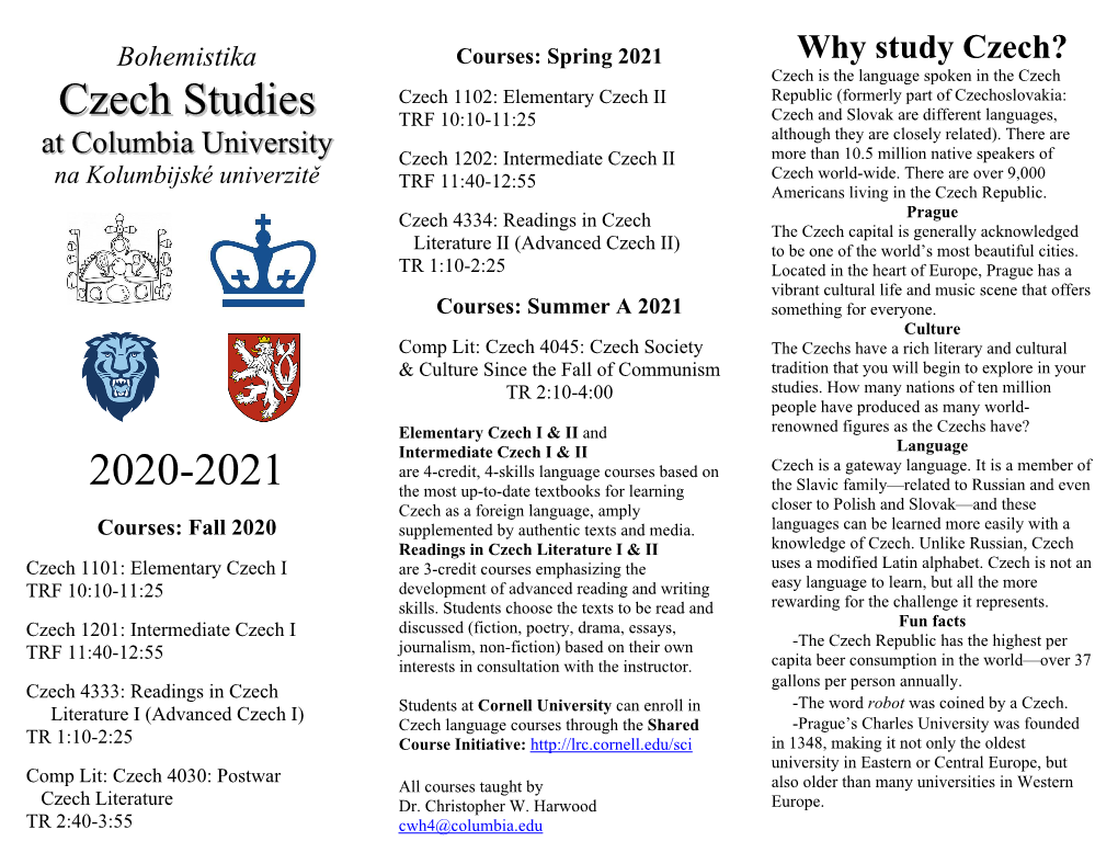 Czech Studies 2020-2021