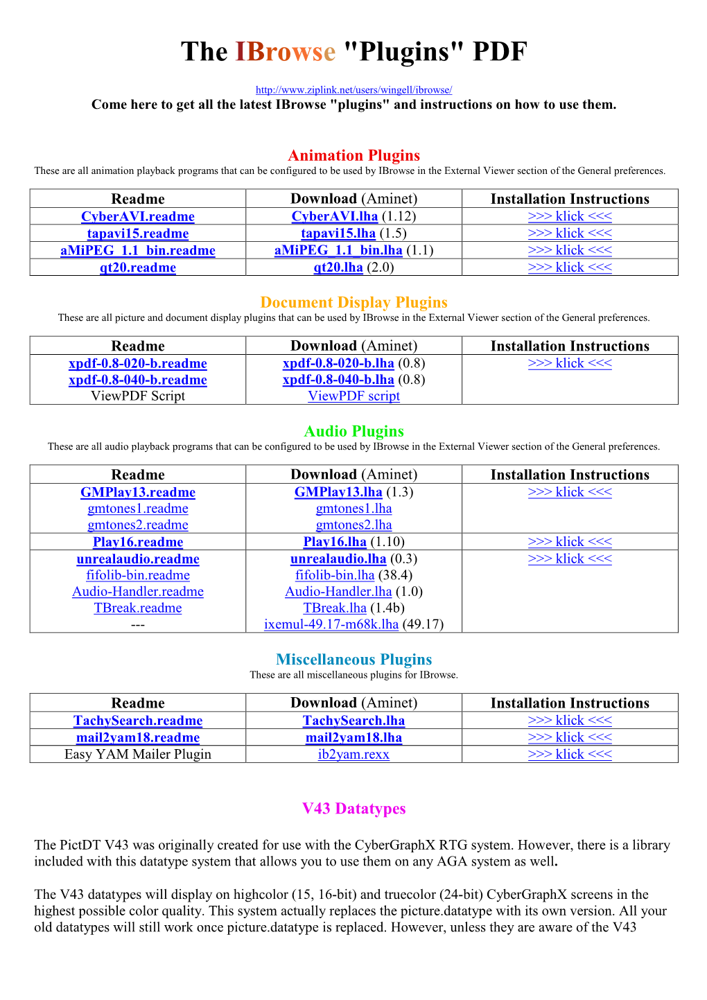 The Ibrowse "Plugins" PDF