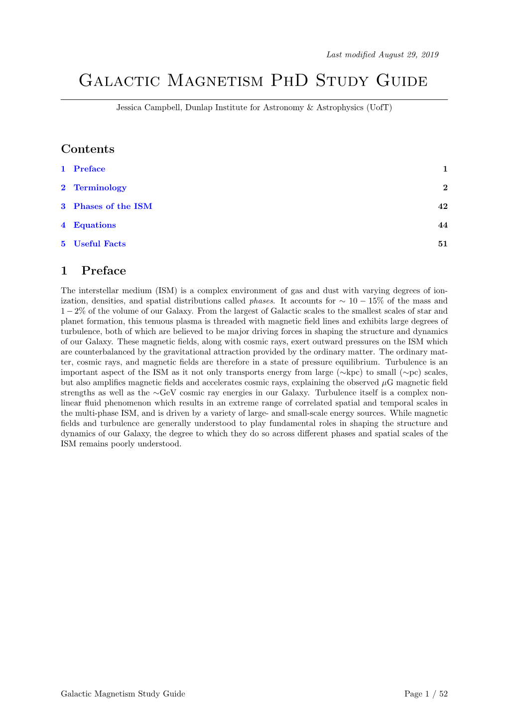 Galactic Magnetism Phd Study Guide