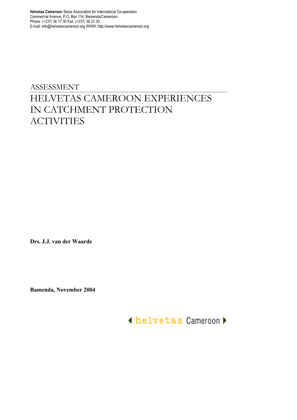 WAARDE 2004 Helvetas Cameroon Experiences.Pdf