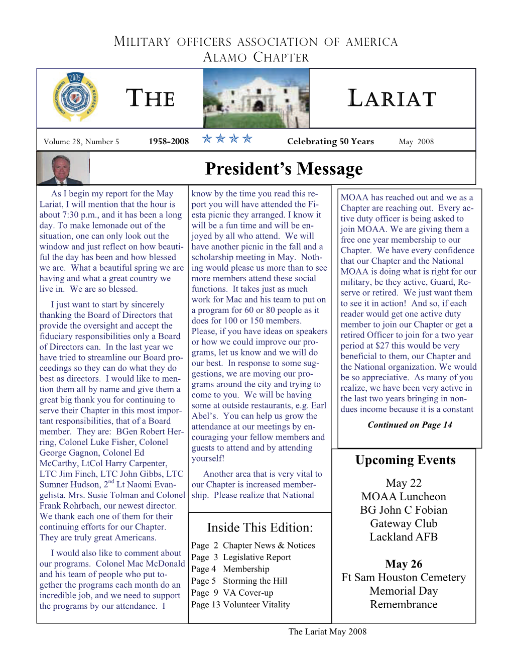 May 2008 President’S Message