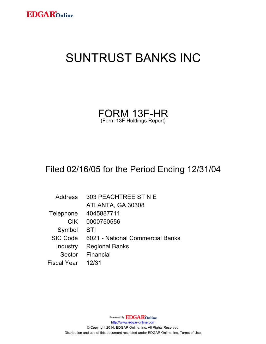 Suntrust Banks Inc