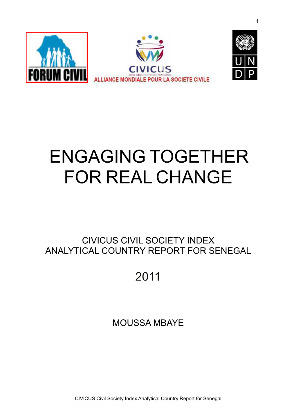 Civicus Civil Society Index Analytical Country Report for Senegal