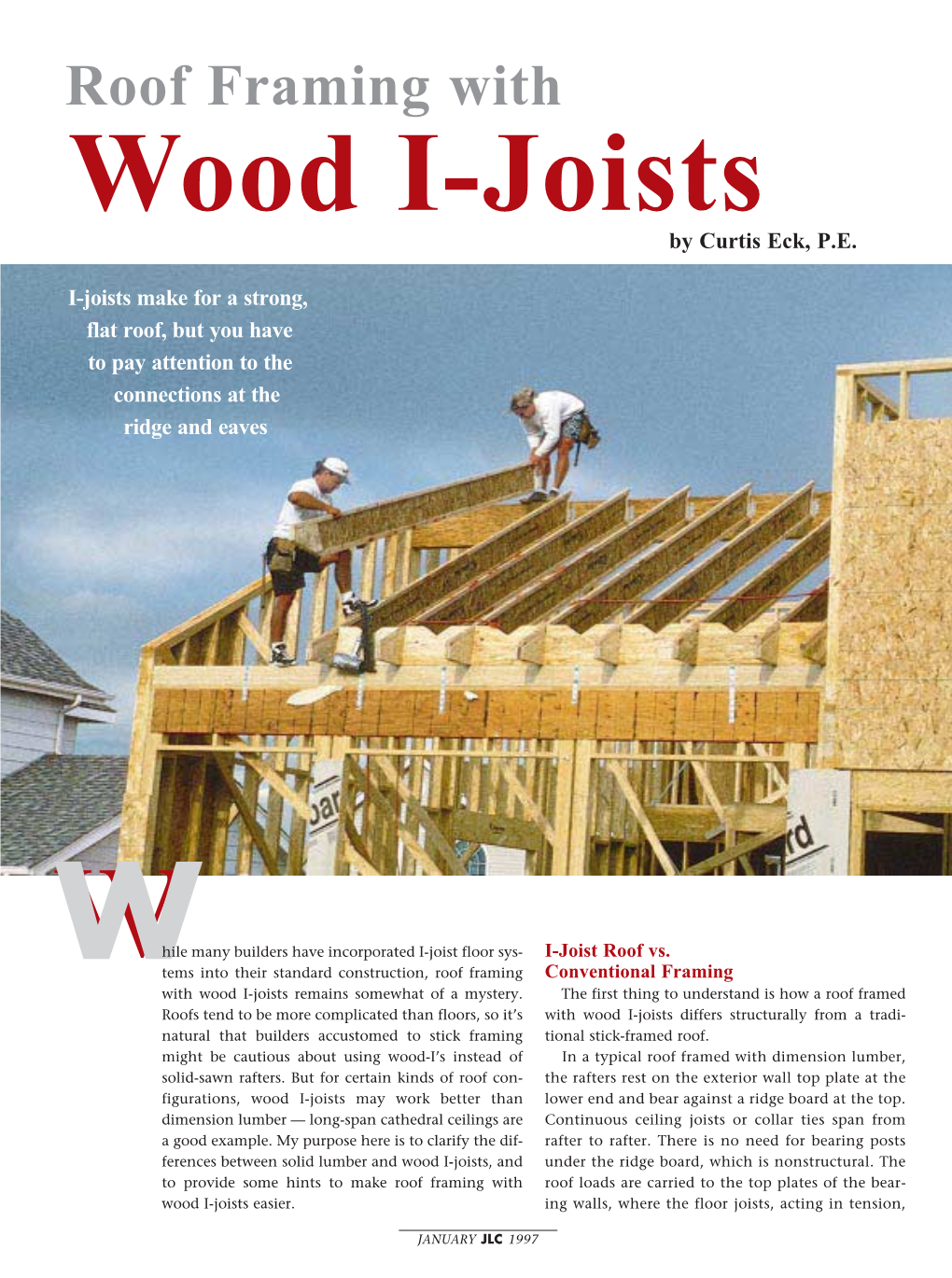 Roof Framing with Wood I-Joists by Curtis Eck, P.E