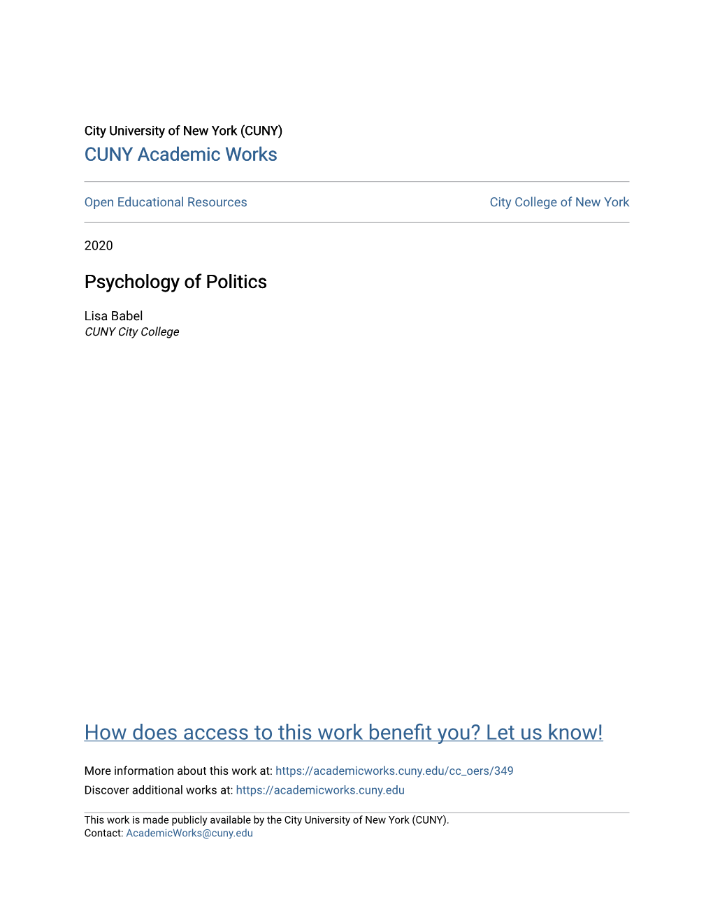 Psychology of Politics