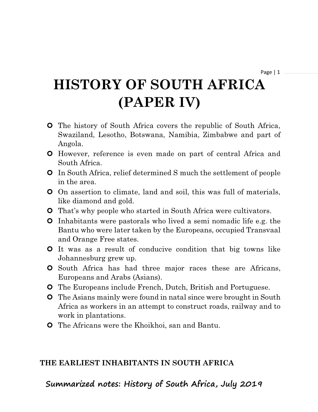 History of South Africa