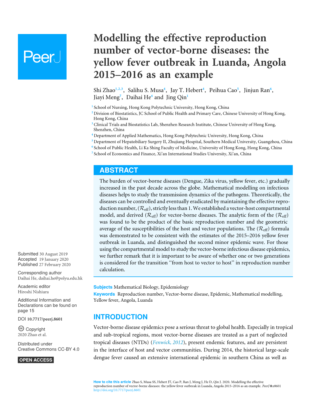 Modelling the Effective Reproduction Number of Vector-Borne Diseases: the Yellow Fever Outbreak in Luanda, Angola 2015–2016 As an Example