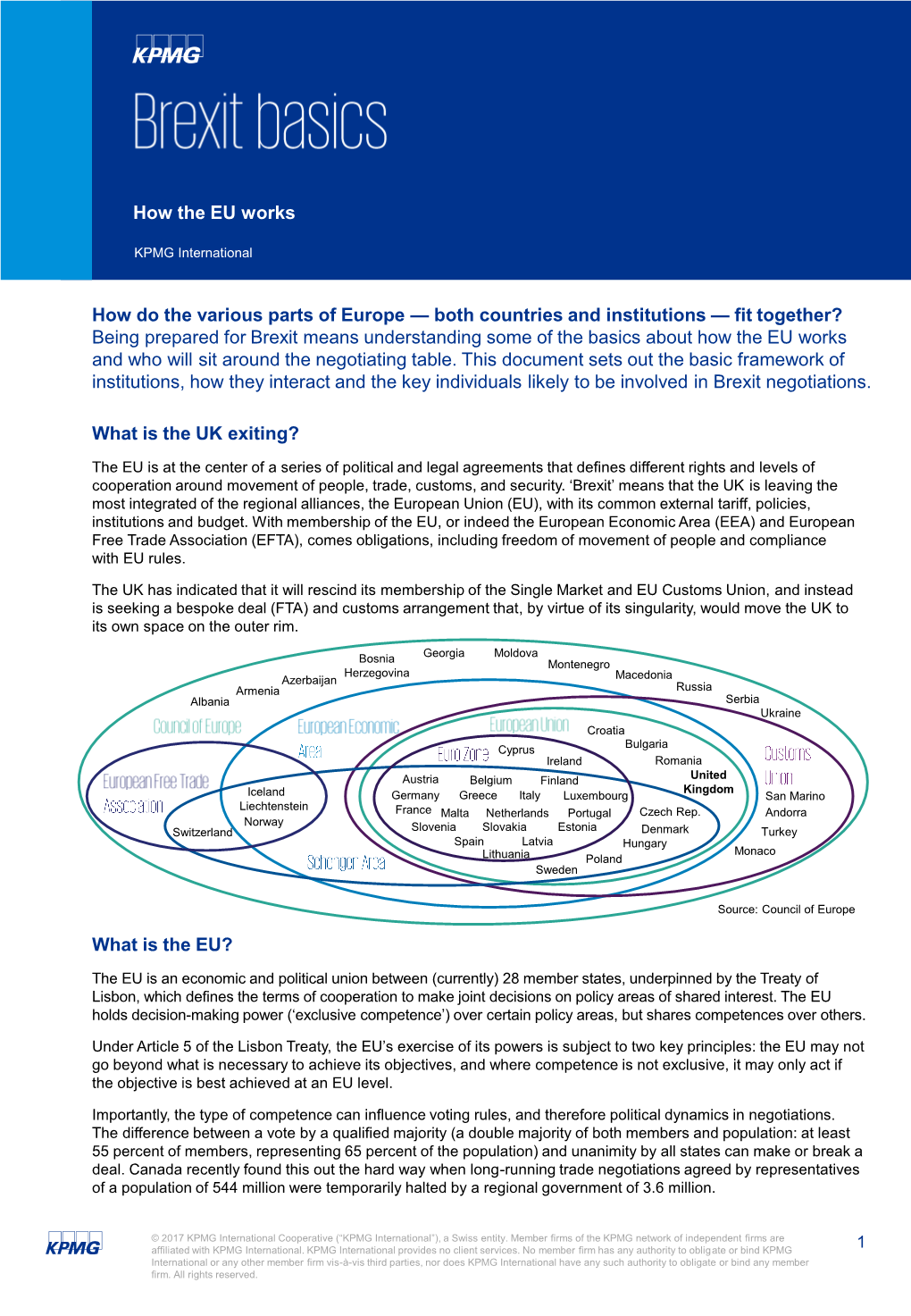 Brexit Basics — How the EU Works Publication Number: 134027-G Publication Date: July 2017