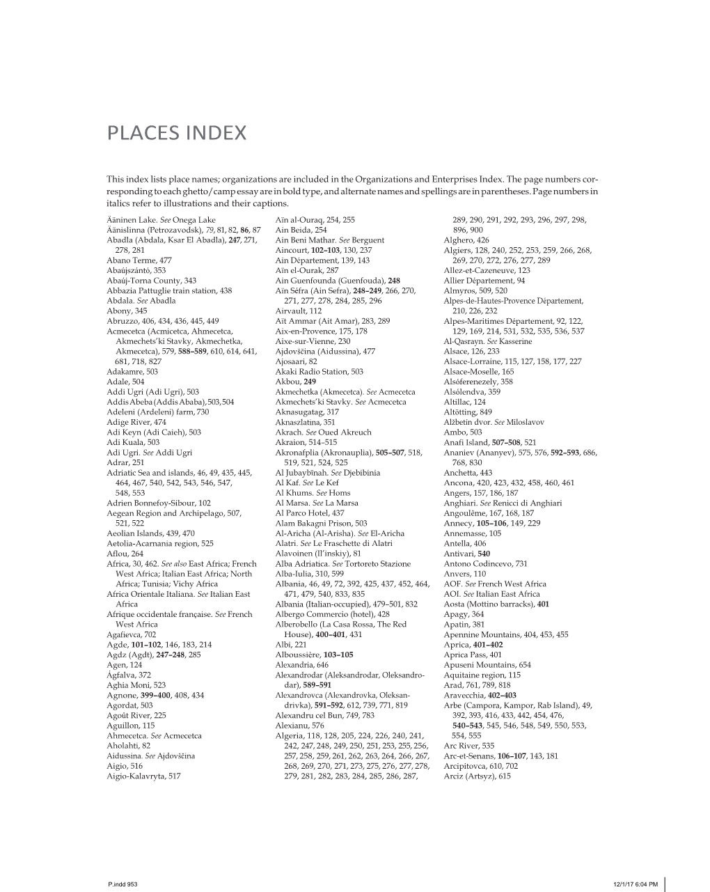 Places Index