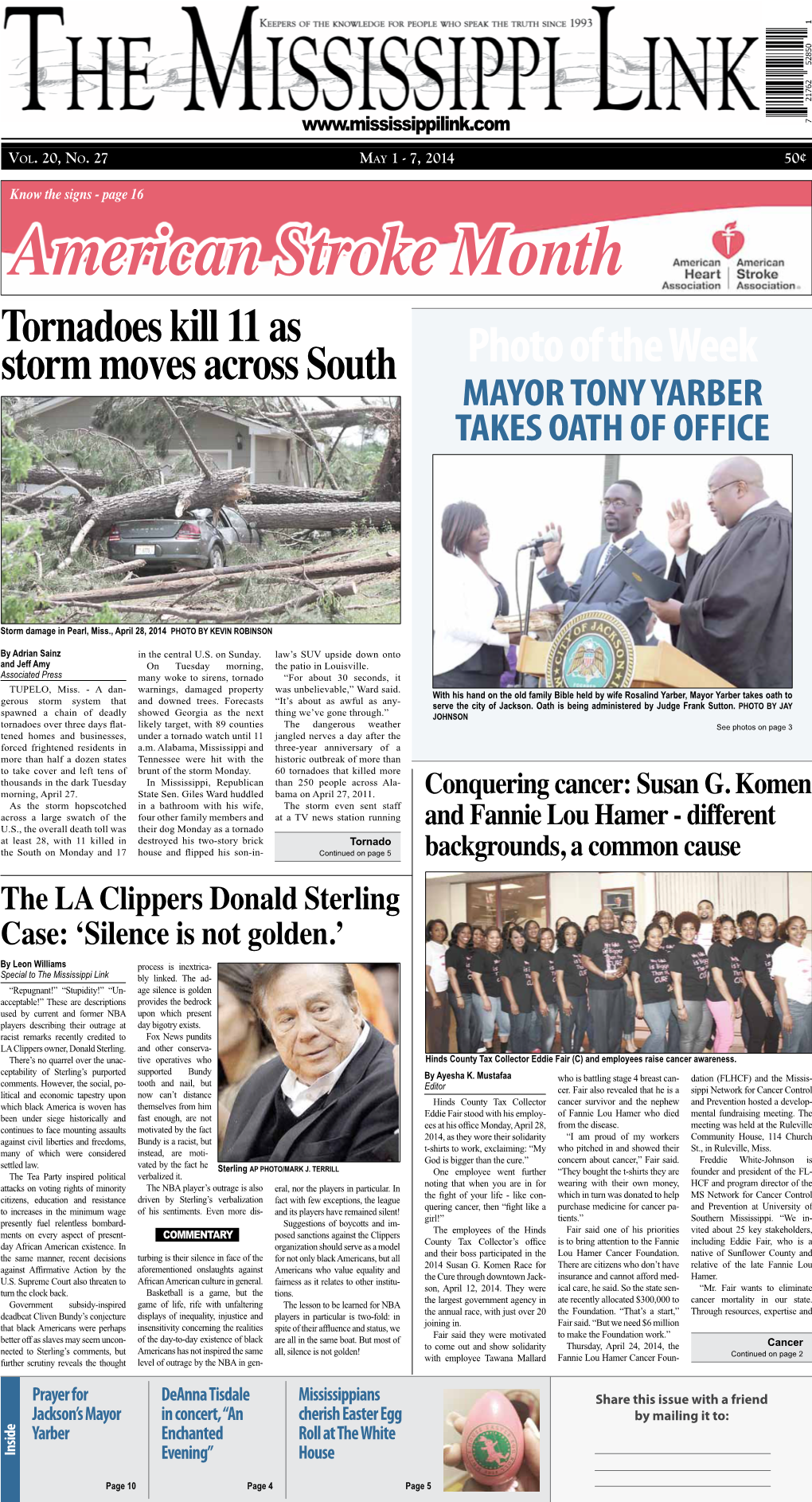 Photo of the Week Storm Moves Across South MAYOR TONY YARBER TAKES OATH of OFFICE