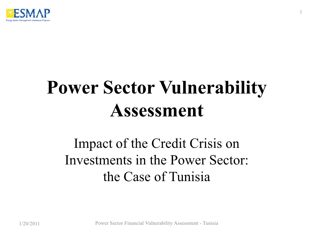 Power Sector Vulnerability Assessment