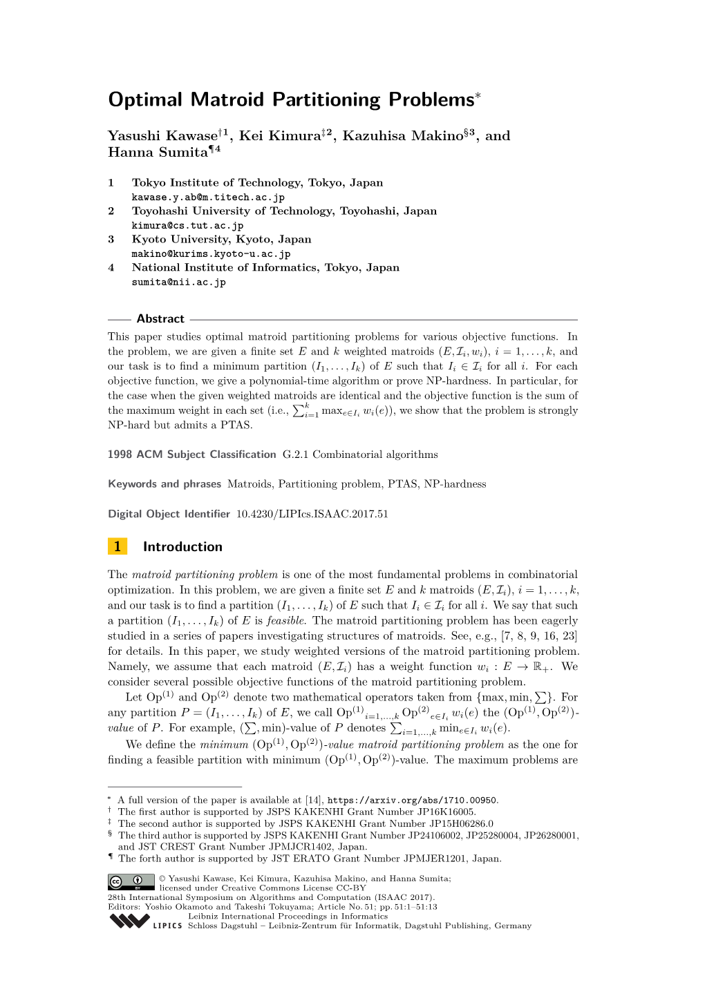 Optimal Matroid Partitioning Problems∗