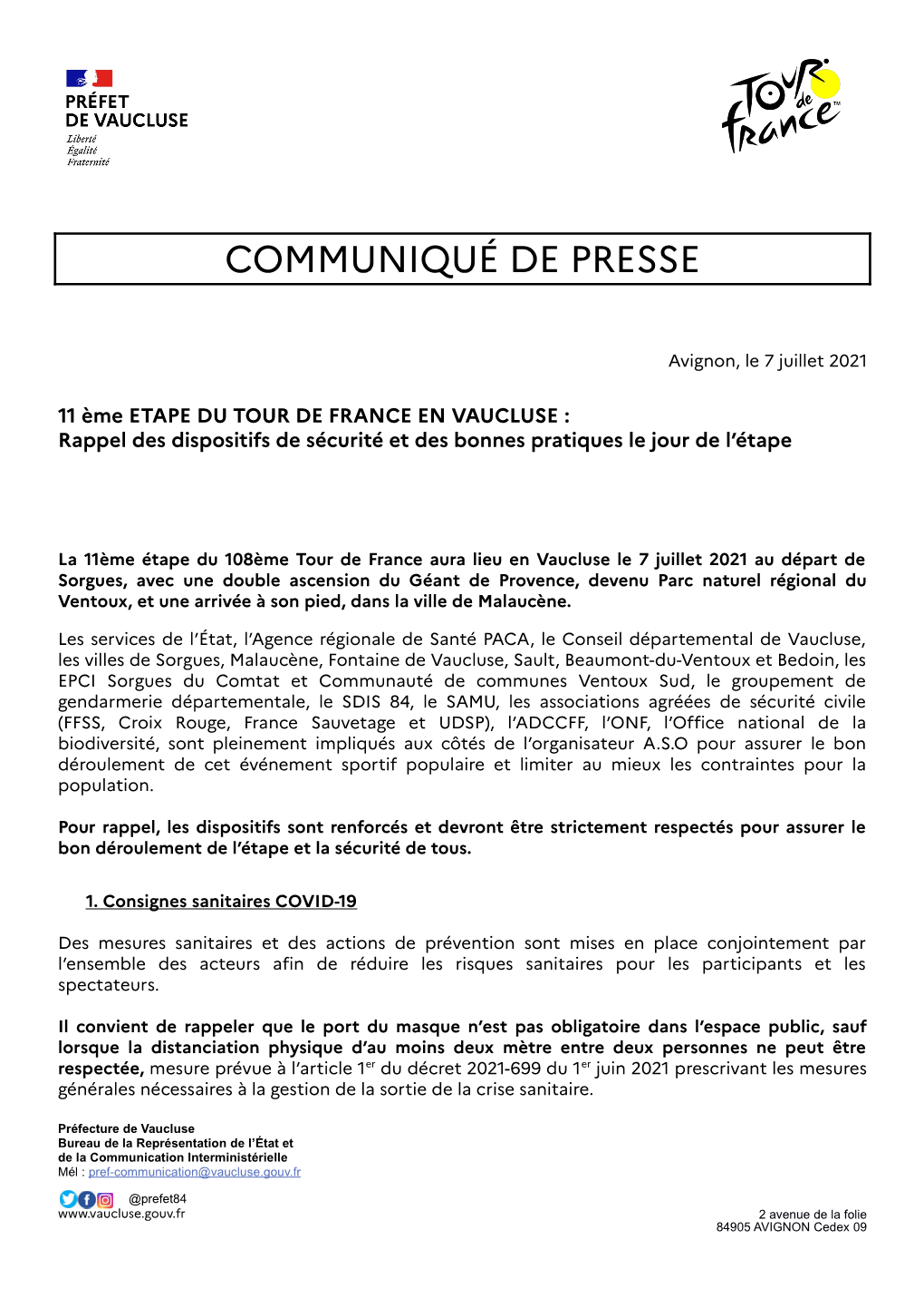 Communiqué De Presse