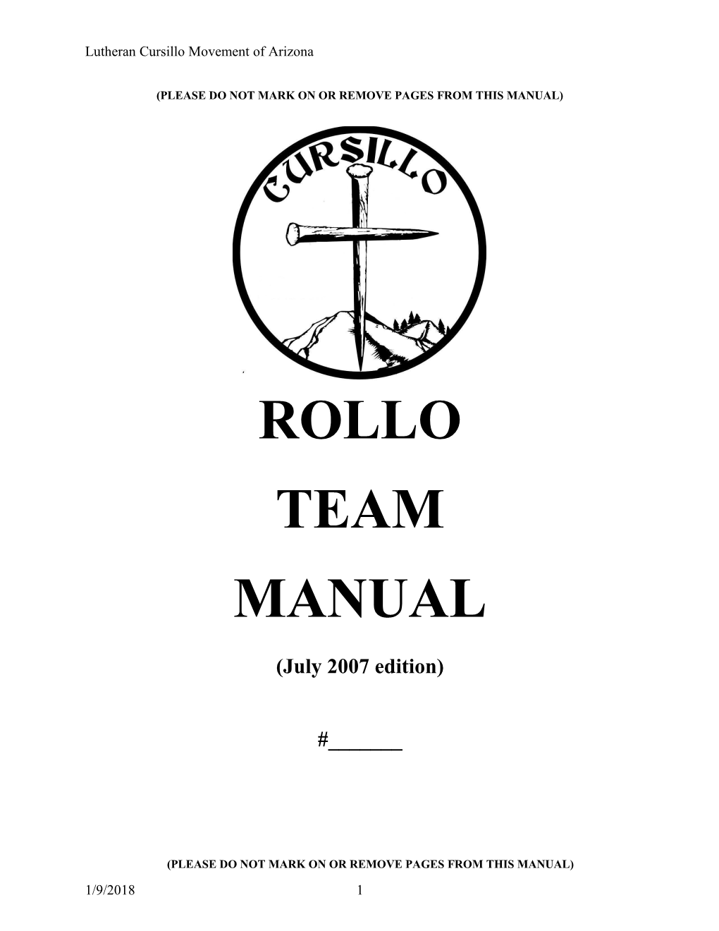 Please Do Not Mark on Or Remove Pages from This Manual