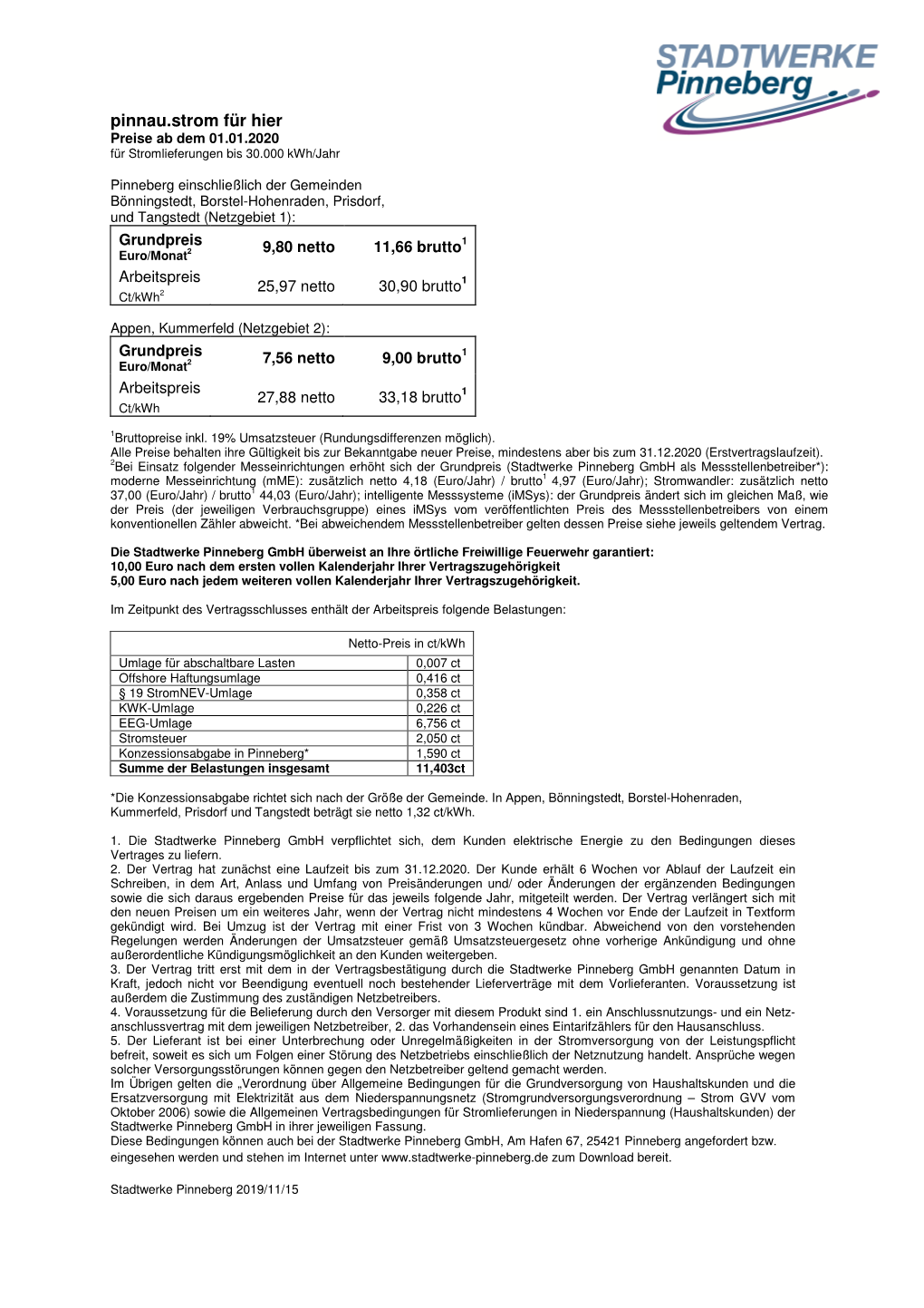 Pinnau Strom Für Hier 2020 OSP AGB