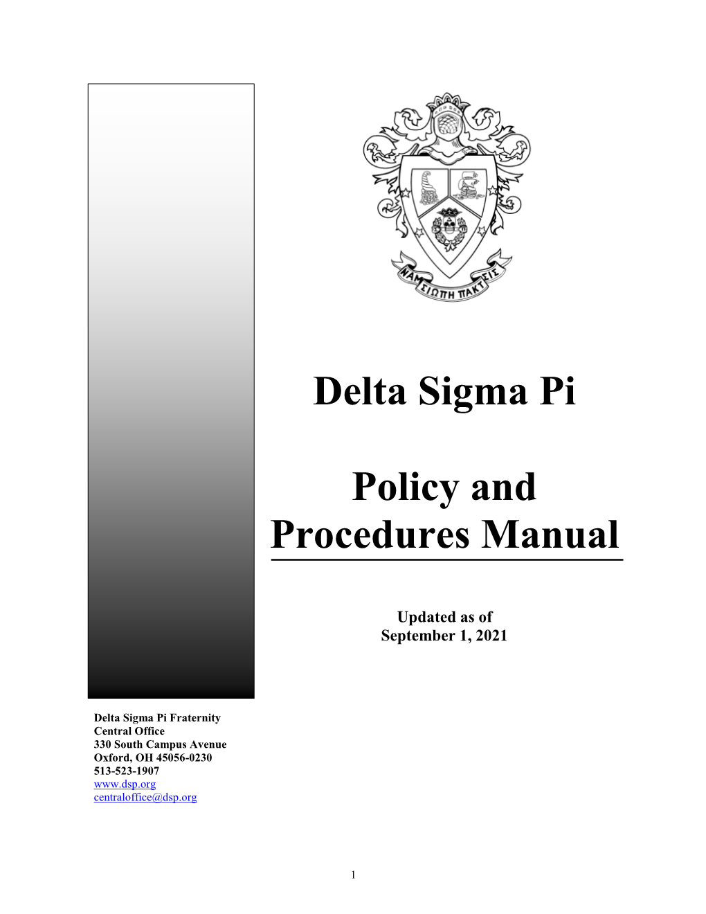 Delta Sigma Pi Policy and Procedures Manual