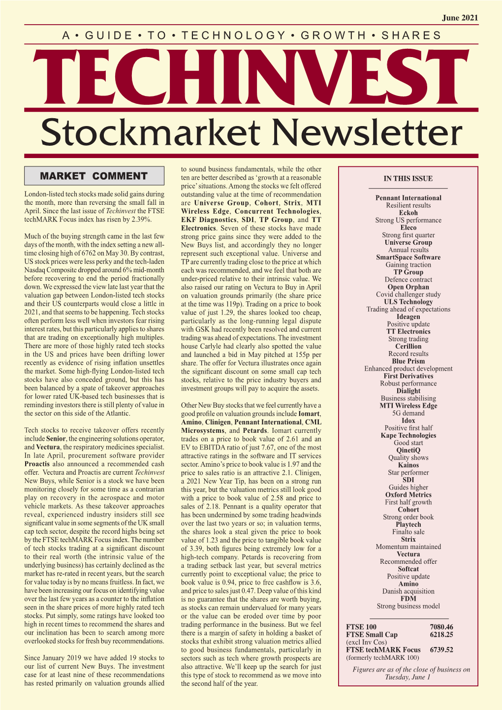 TECHINVEST Stockmarket Newsletter