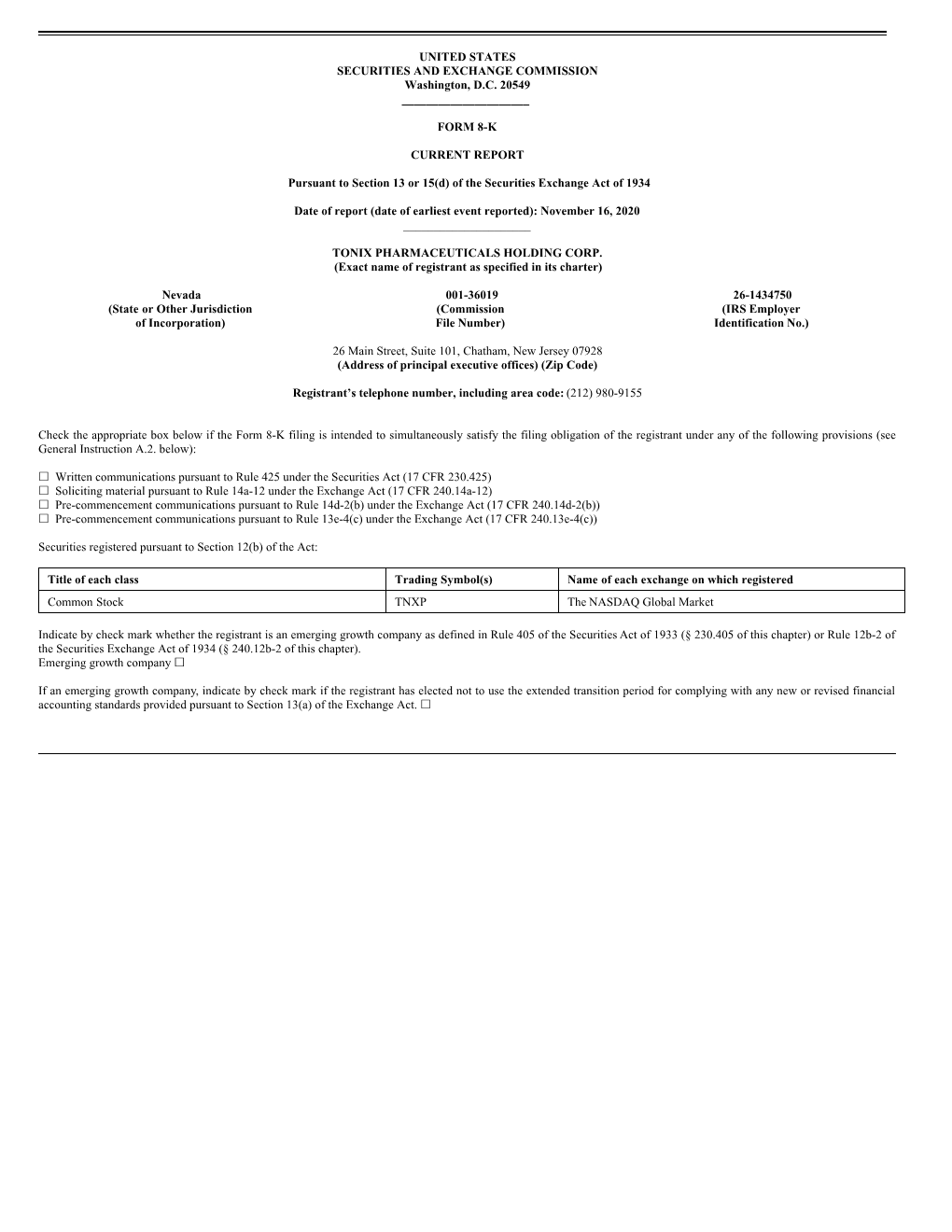 FORM 8-K CURRENT REPORT Pursuant T