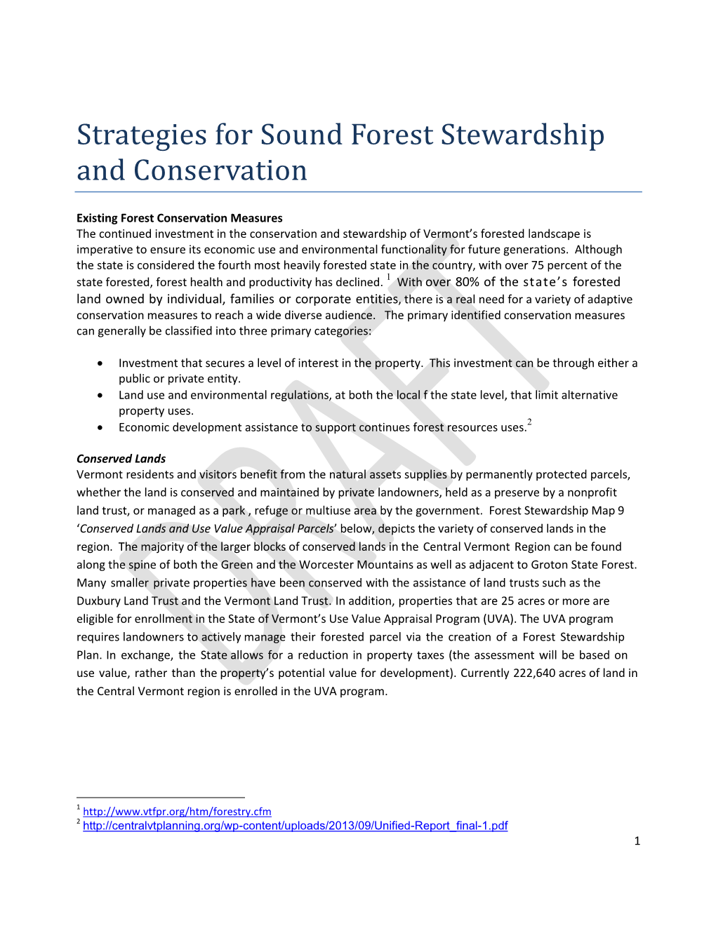 Strategies for Sound Forest Stewardship and Conservation