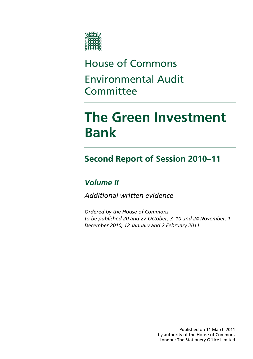 The Green Investment Bank
