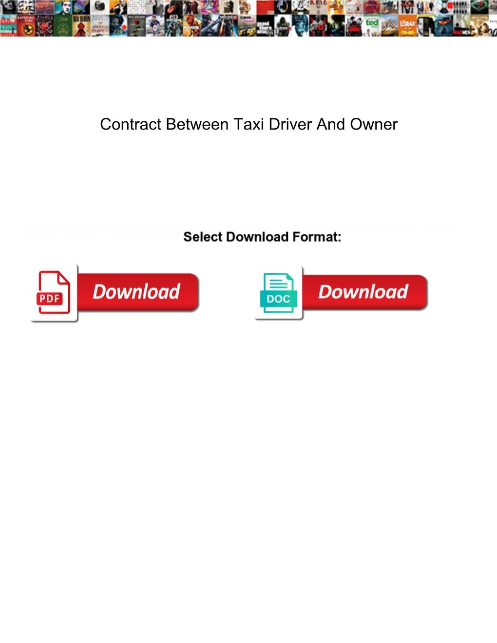 Contract Between Taxi Driver and Owner