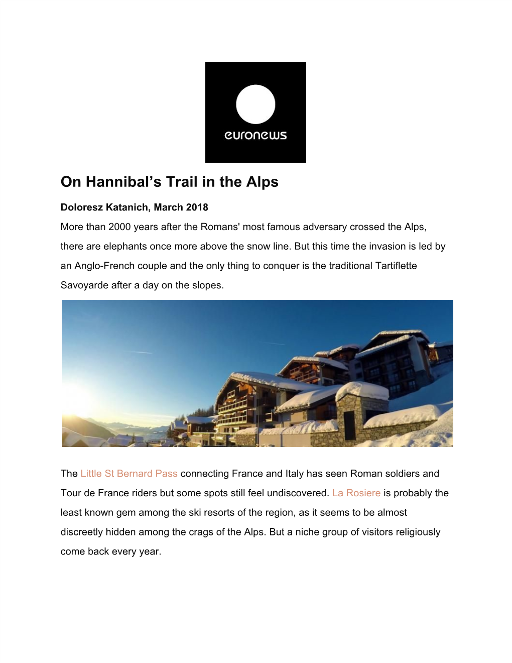 On Hannibal's Trail in the Alps