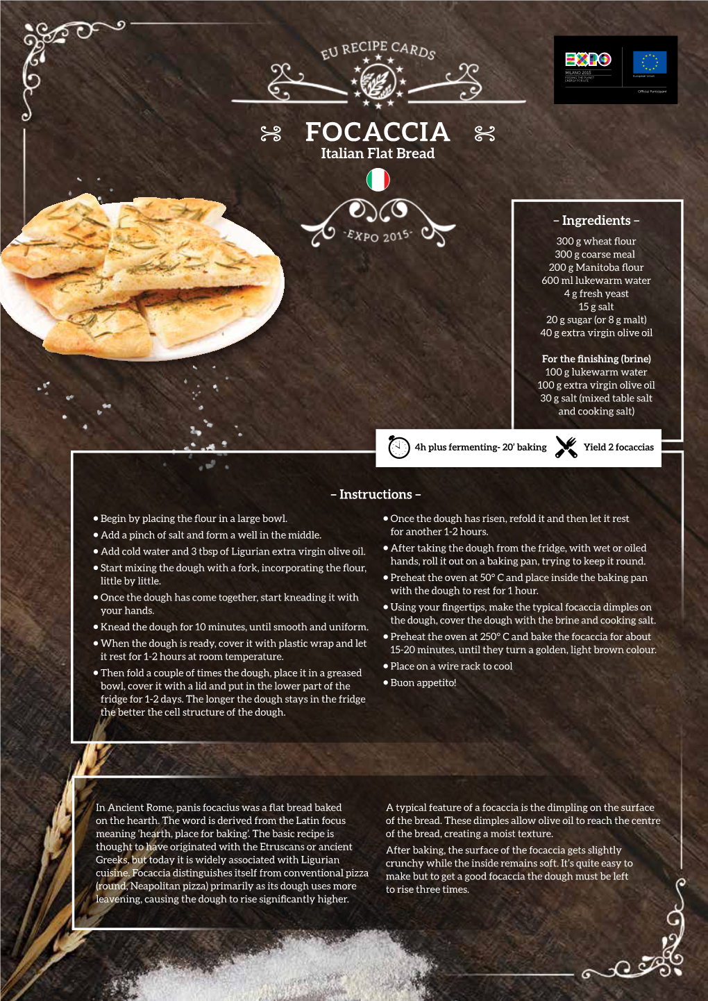FOCACCIA Italian Flat Bread