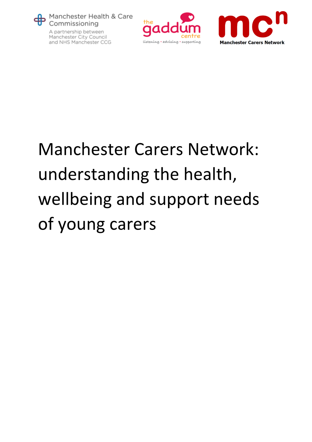Understanding Health and Wellbeing Needs of Young Carers