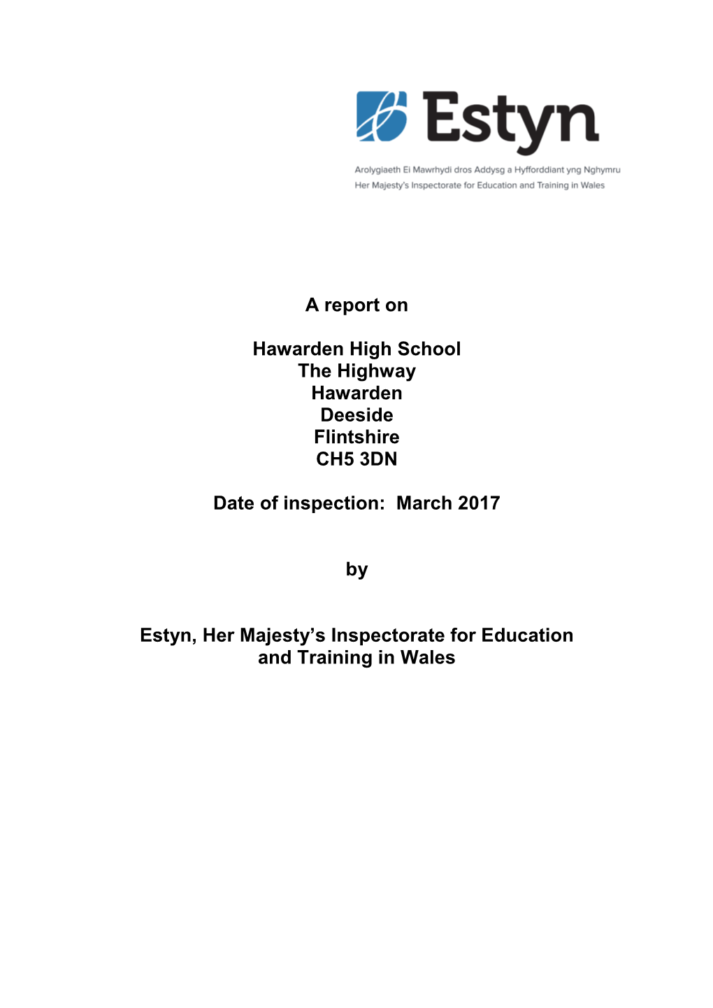 Inspection Report Hawarden High School 2017
