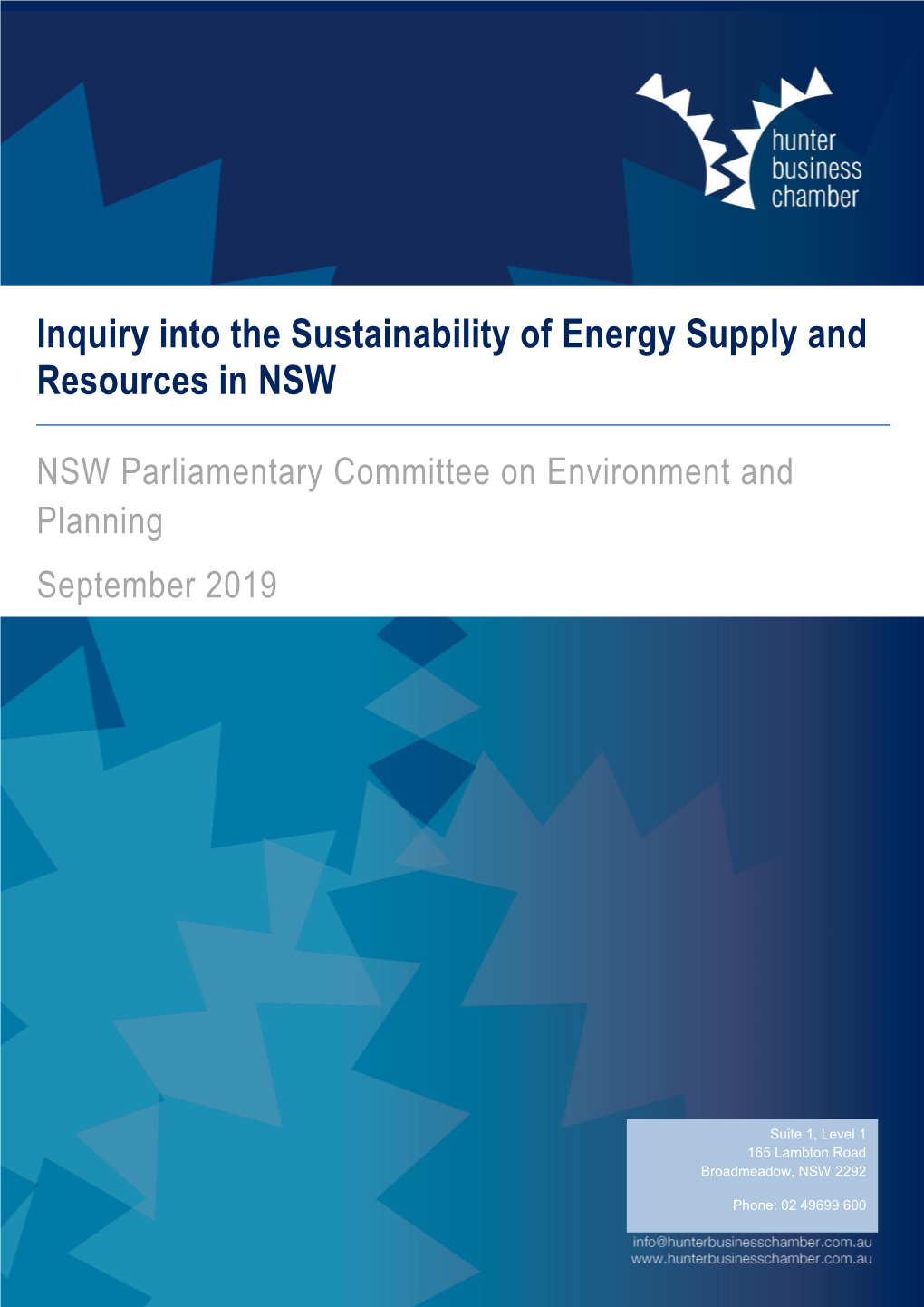 Inquiry Into the Sustainability of Energy Supply and Resources in NSW