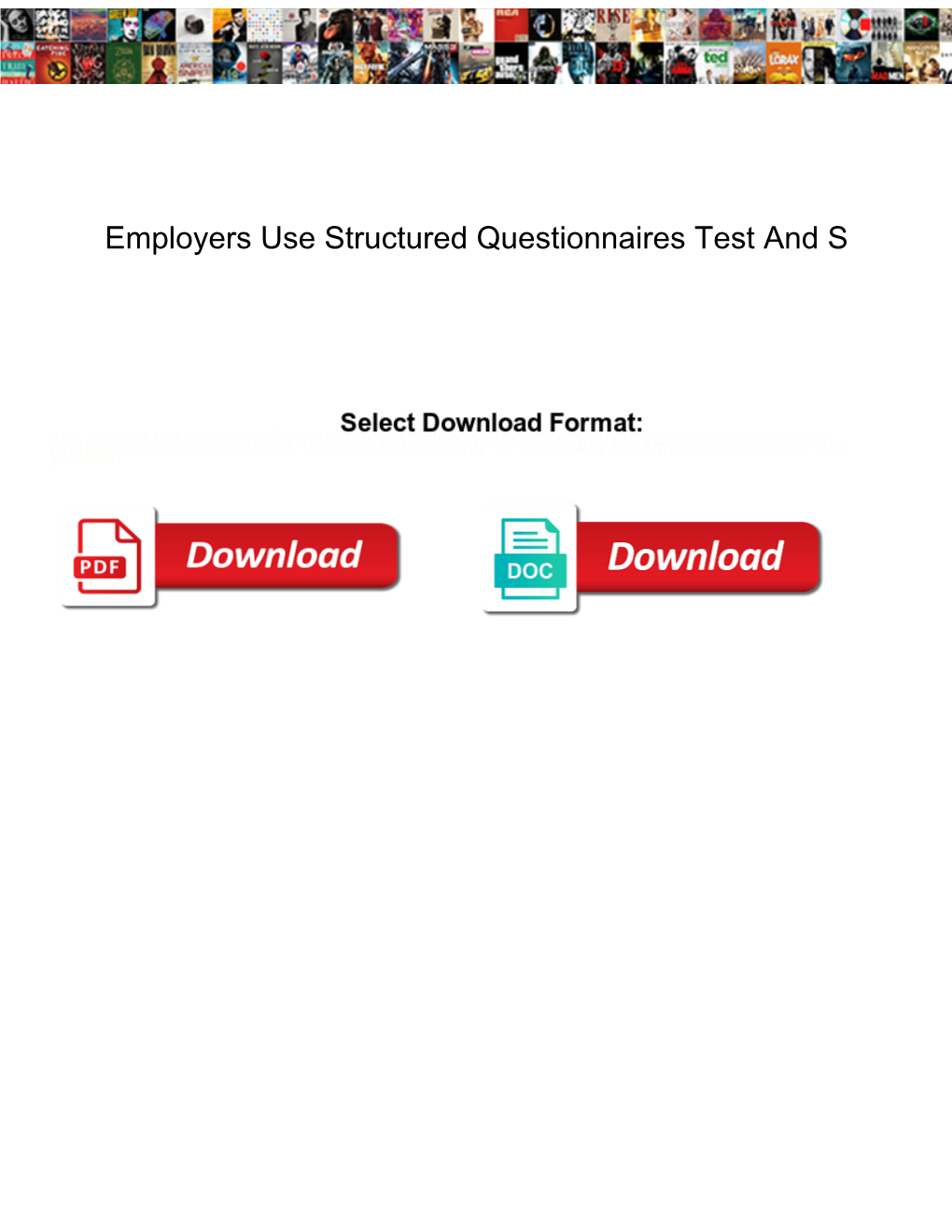 Employers Use Structured Questionnaires Test and S