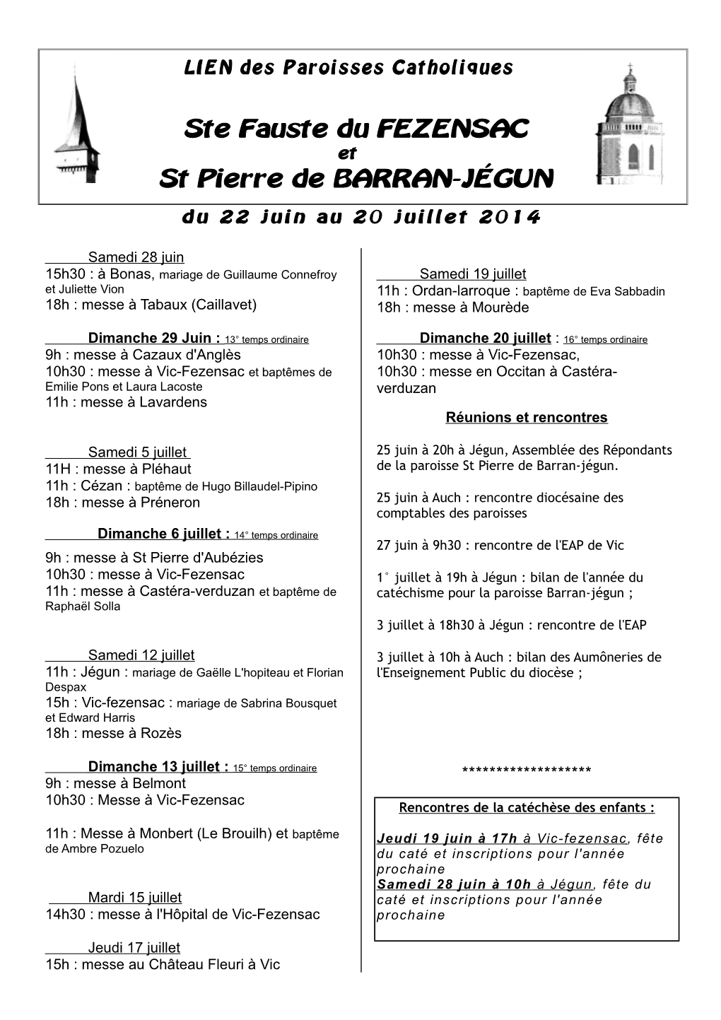 Ste Fauste Du FEZENSAC St Pierre De BARRAN-JÉGUN
