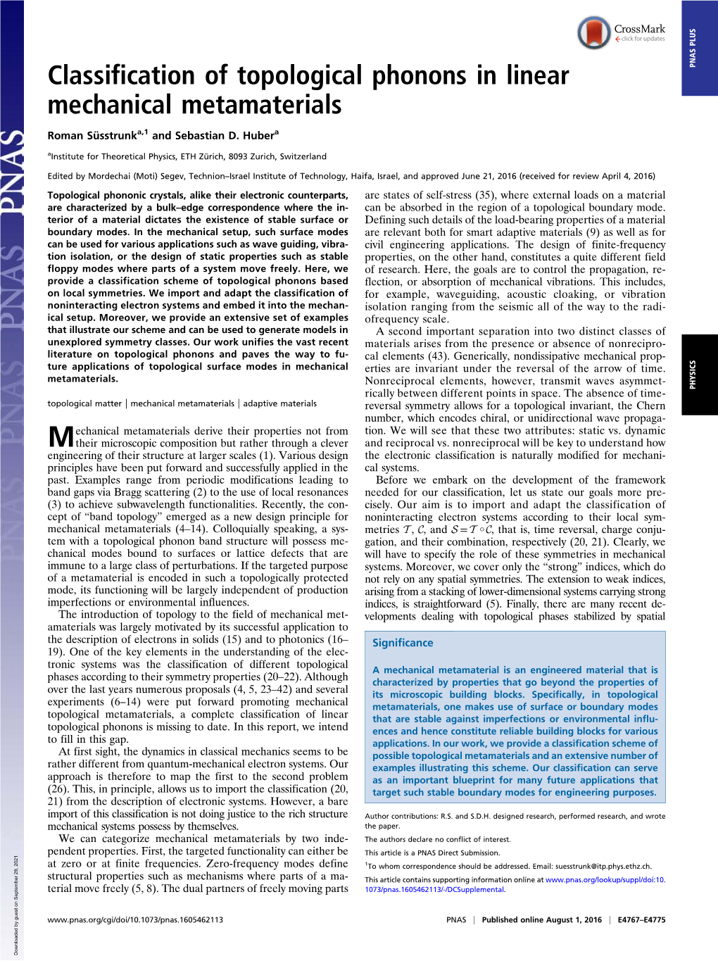 Classification of Topological Phonons in Linear Mechanical Metamaterials