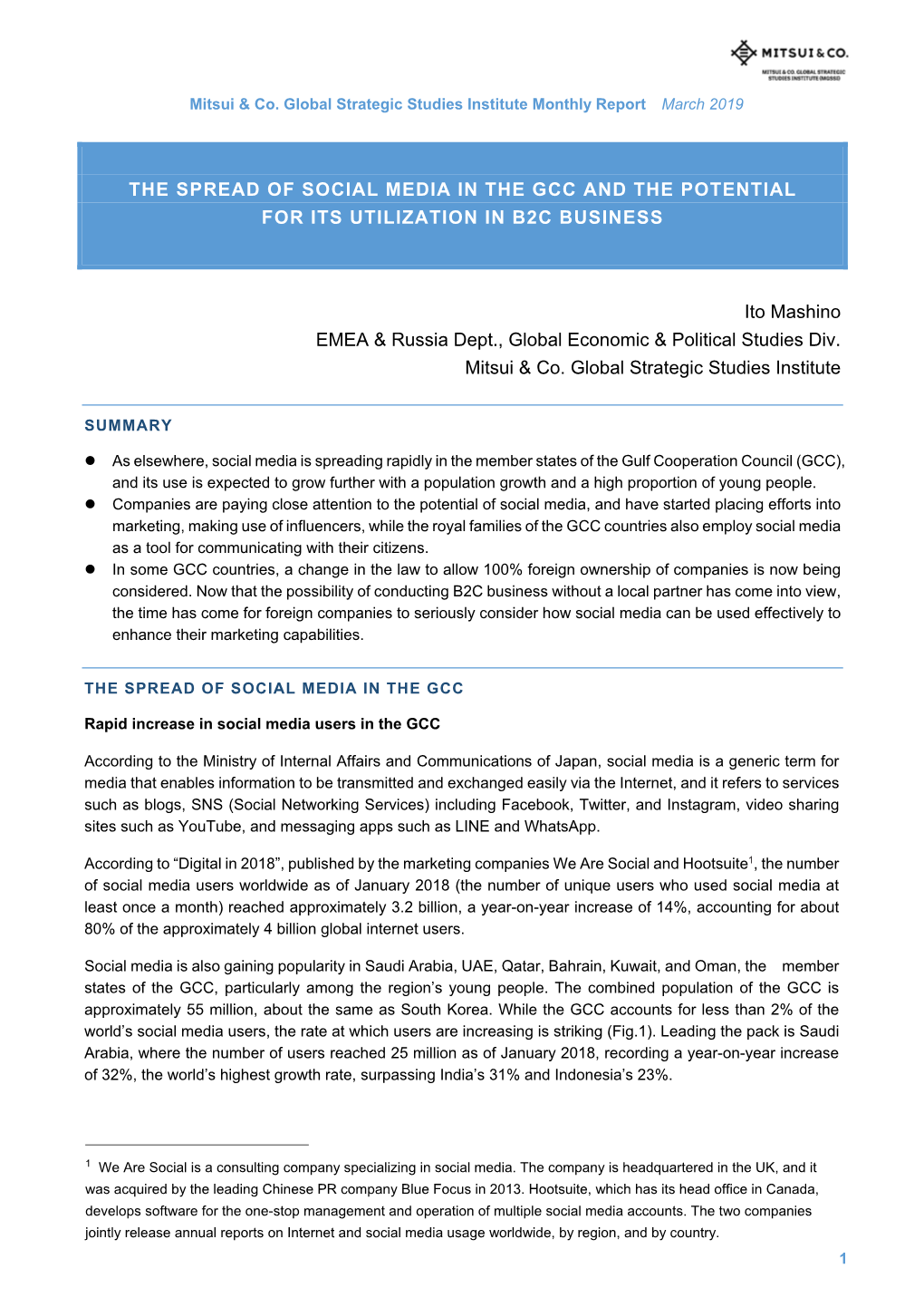 The Spread of Social Media in the Gcc and the Potential for Its Utilization in B2c Business