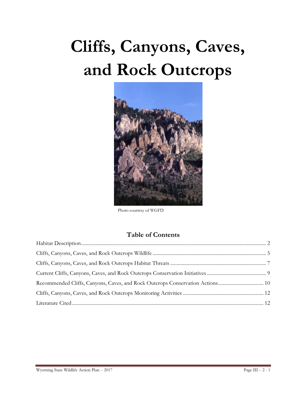 Cliffs, Canyons, Caves, and Rock Outcrops