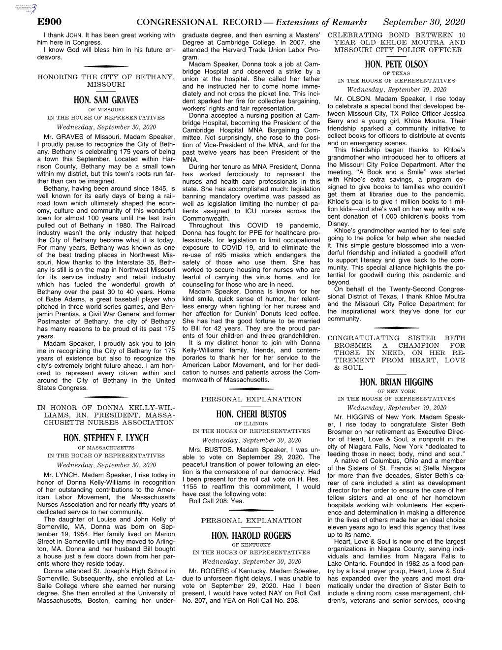 CONGRESSIONAL RECORD— Extensions of Remarks E900 HON