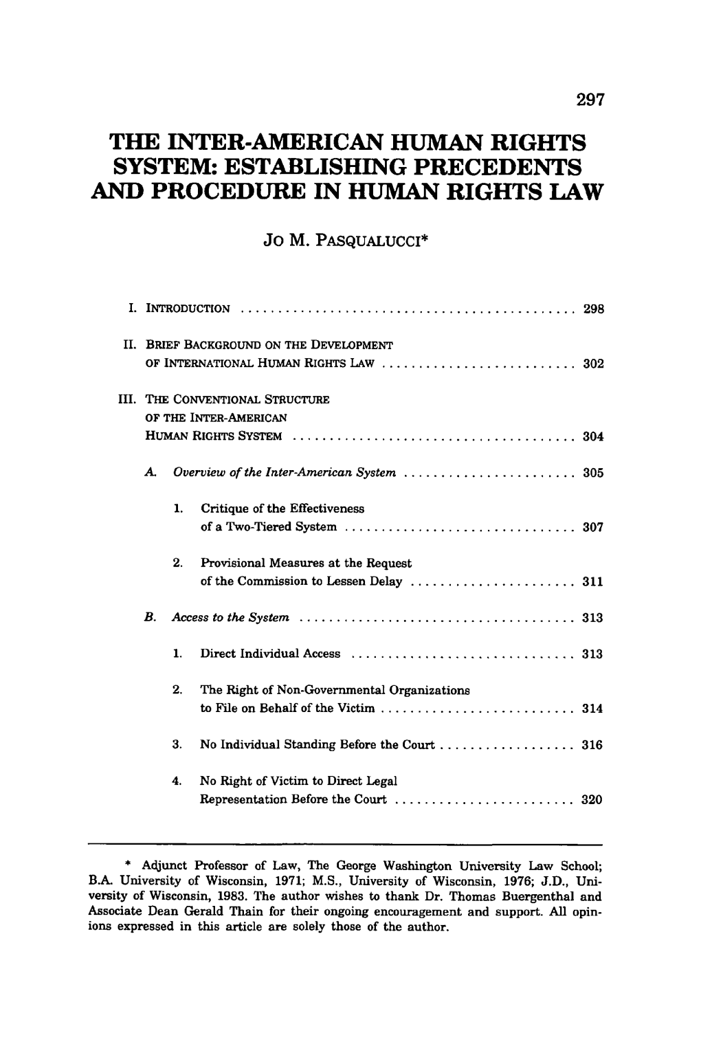 The Inter-American Human Rights System: Establishing Precedents and Procedure in Human Rights Law