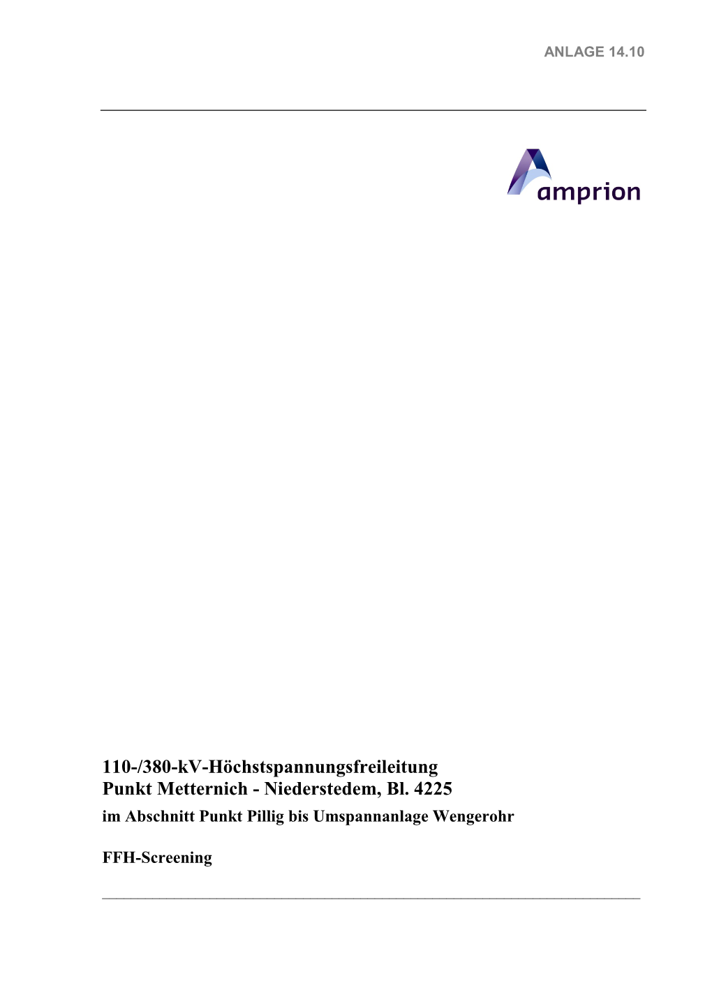 110-/380-Kv-Höchstspannungsfreileitung Punkt Metternich - Niederstedem, Bl