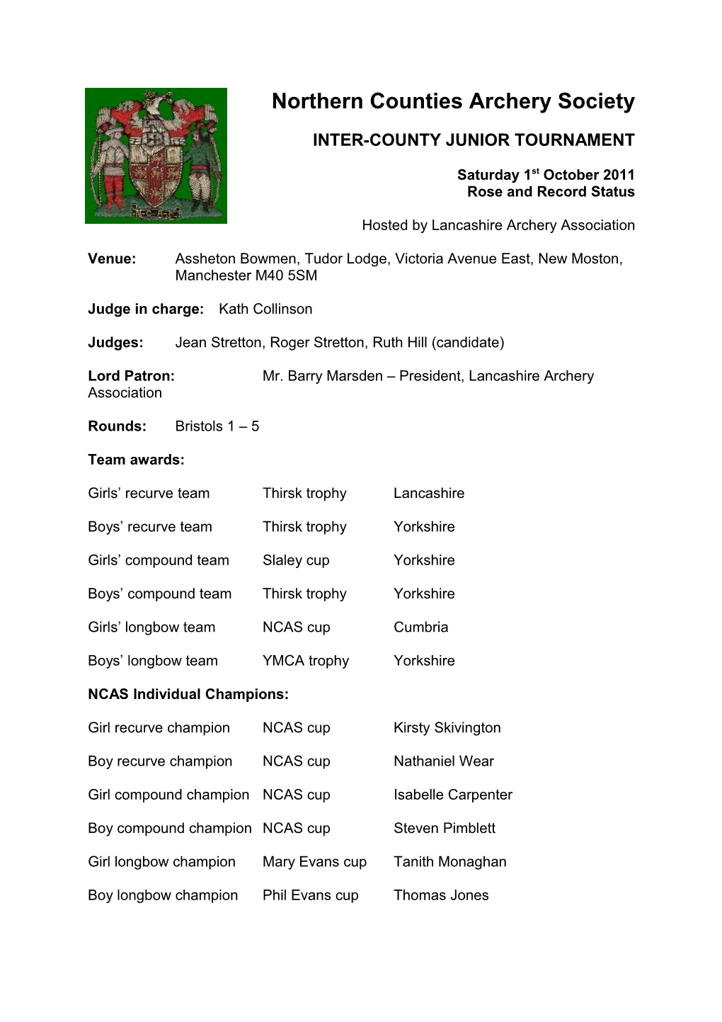 Northern Counties Archery Society