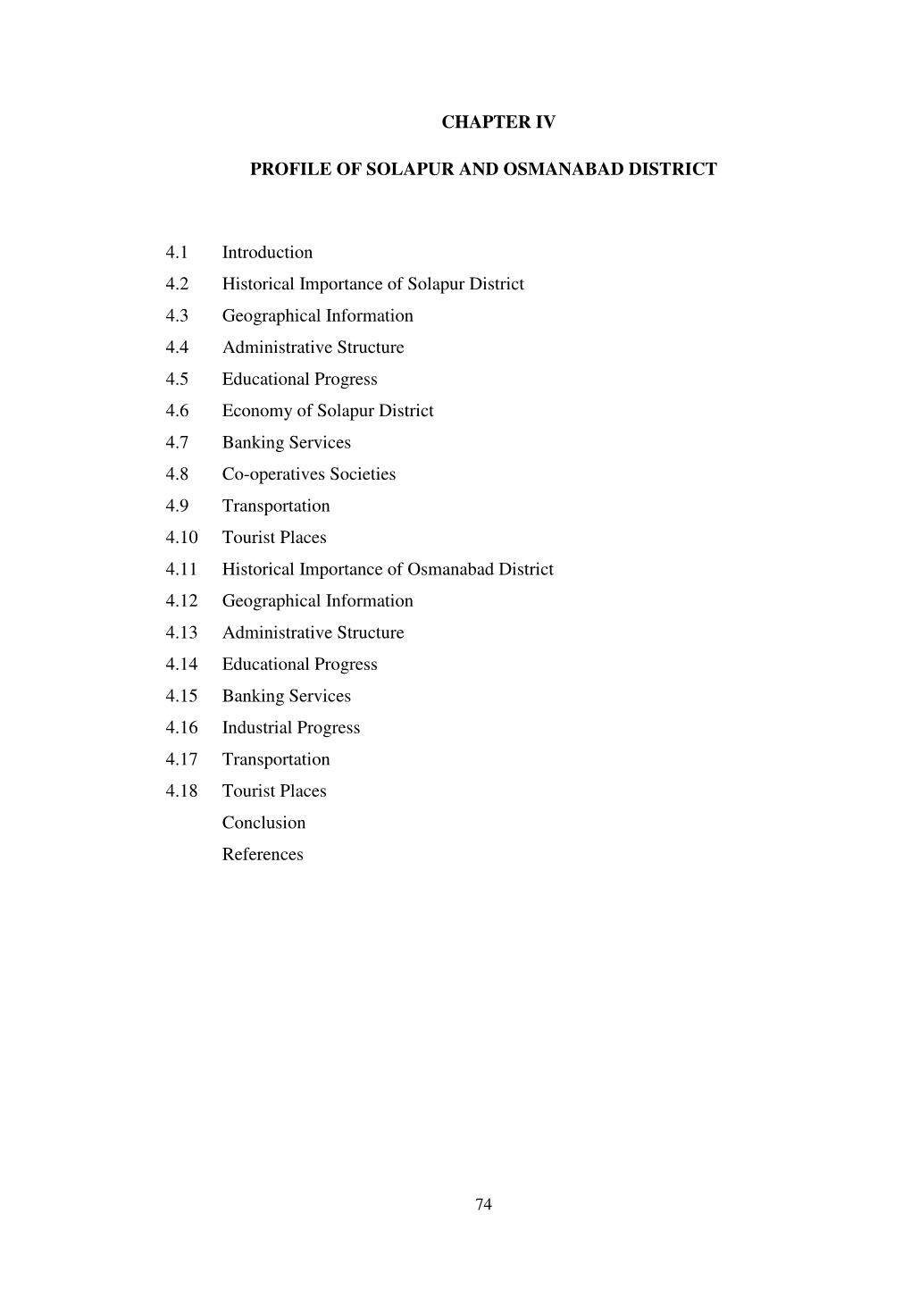 Chapter Iv Profile of Solapur and Osmanabad District 4.1