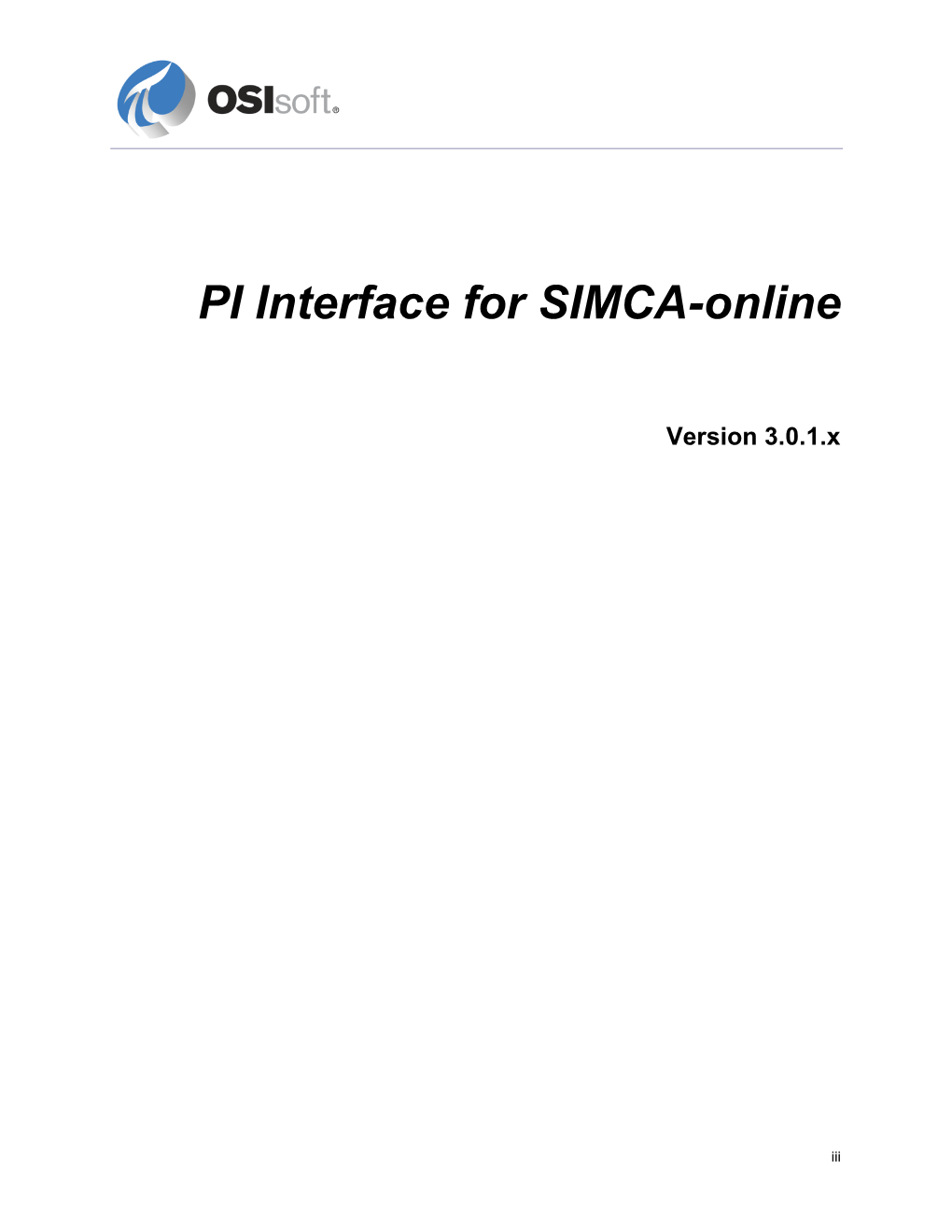 SIMCA-Online Interface to the PI System 5 Installing and Configuring the Interface