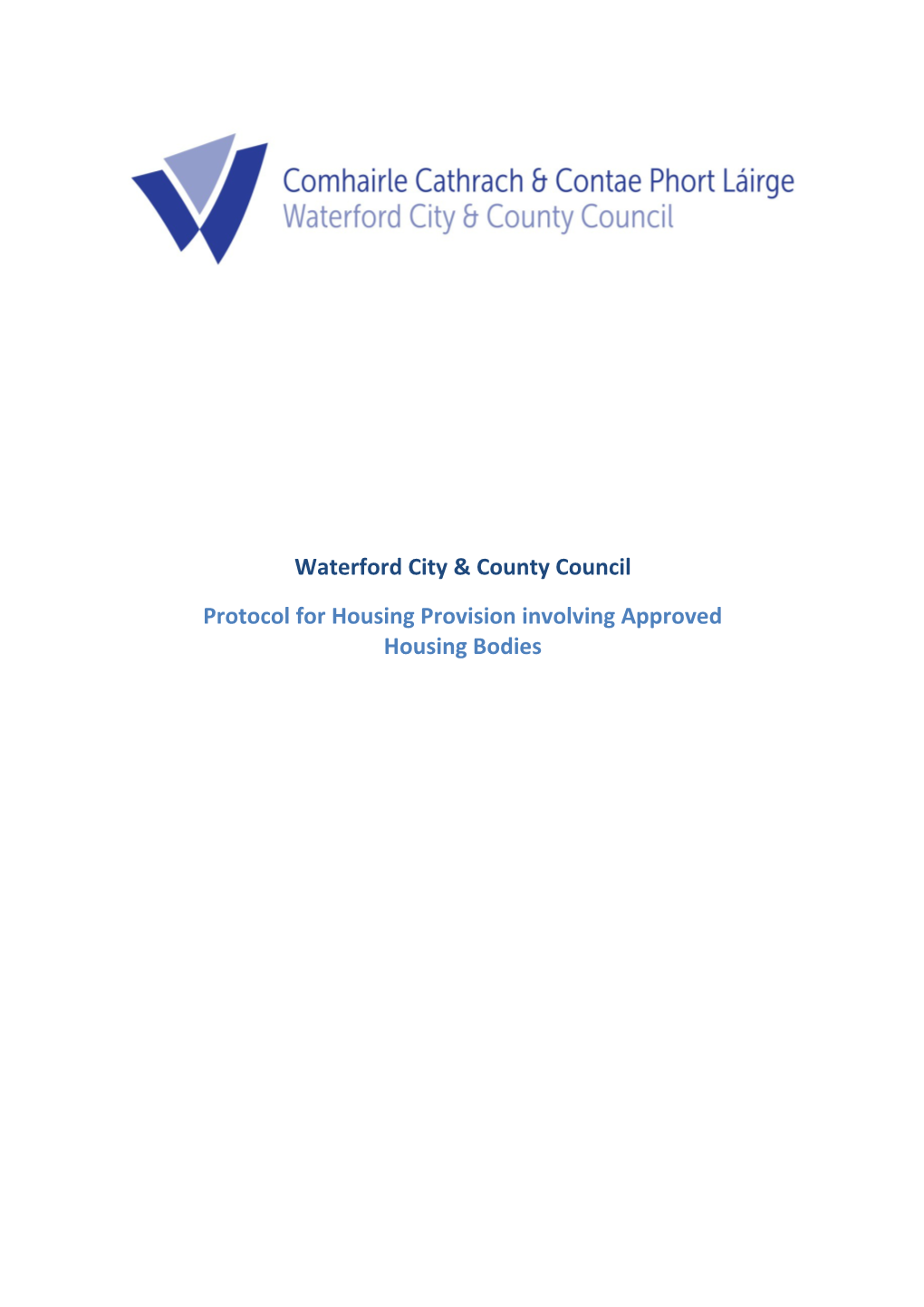 Protocol for Housing Provision Involving Approved Housing Bodies