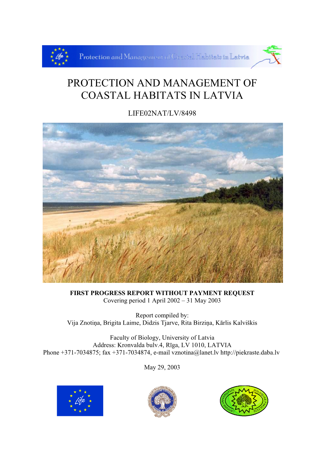 Protection and Management of Coastal Habitats in Latvia