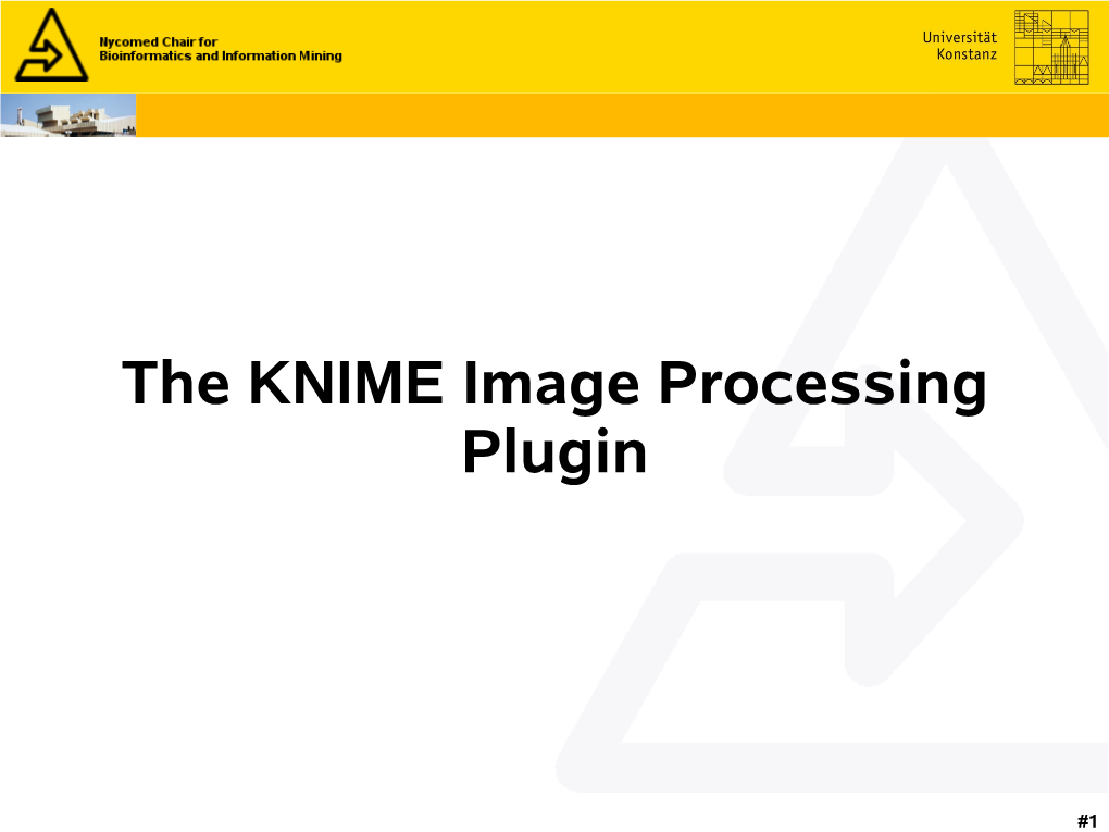 The KNIME Image Processing Plugin