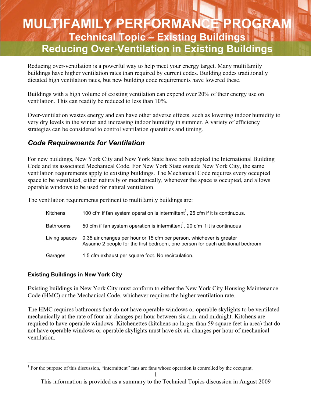 Reducing Over-Ventilation in Existing Buildings