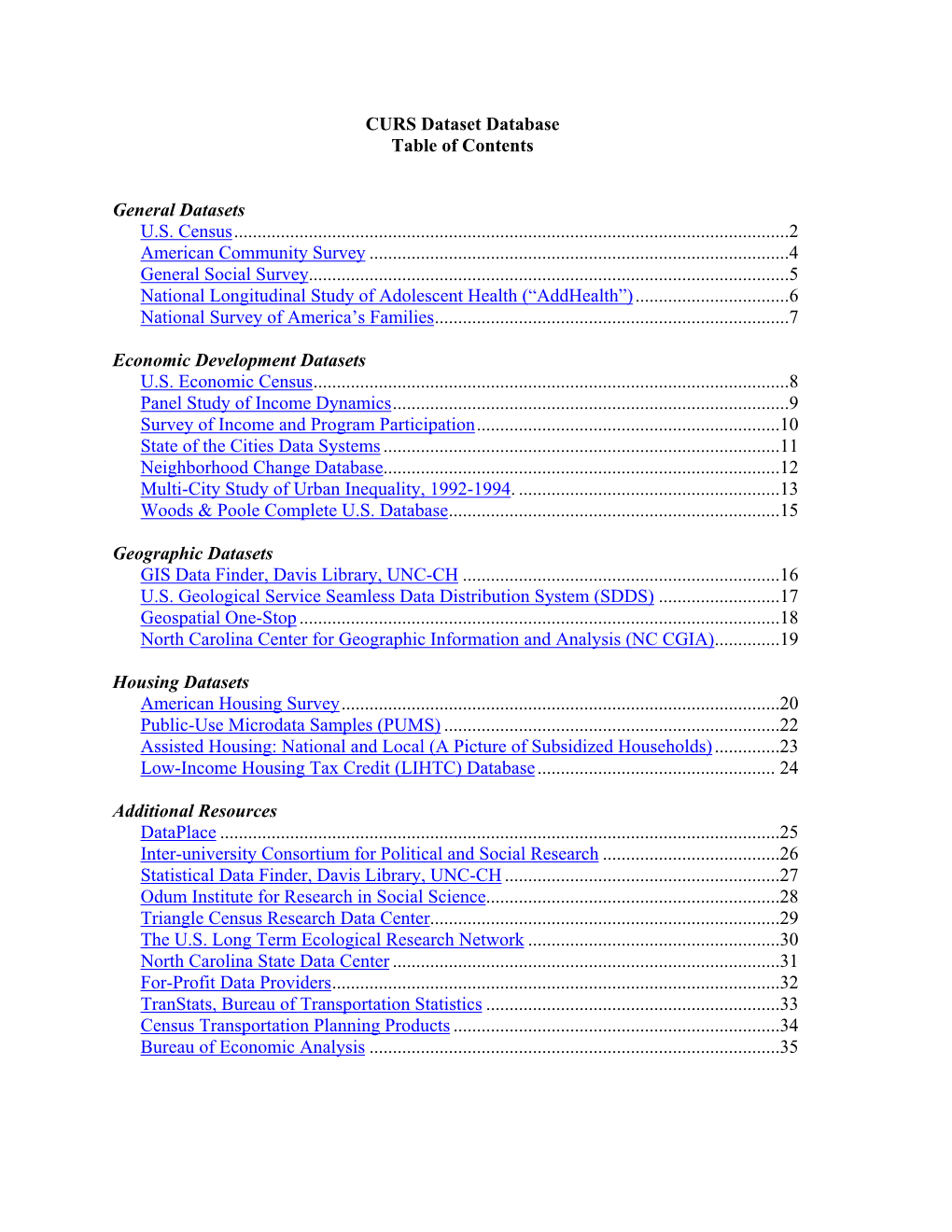 SAMPLE DATASET TEMPLATE (Using American Housing Survey