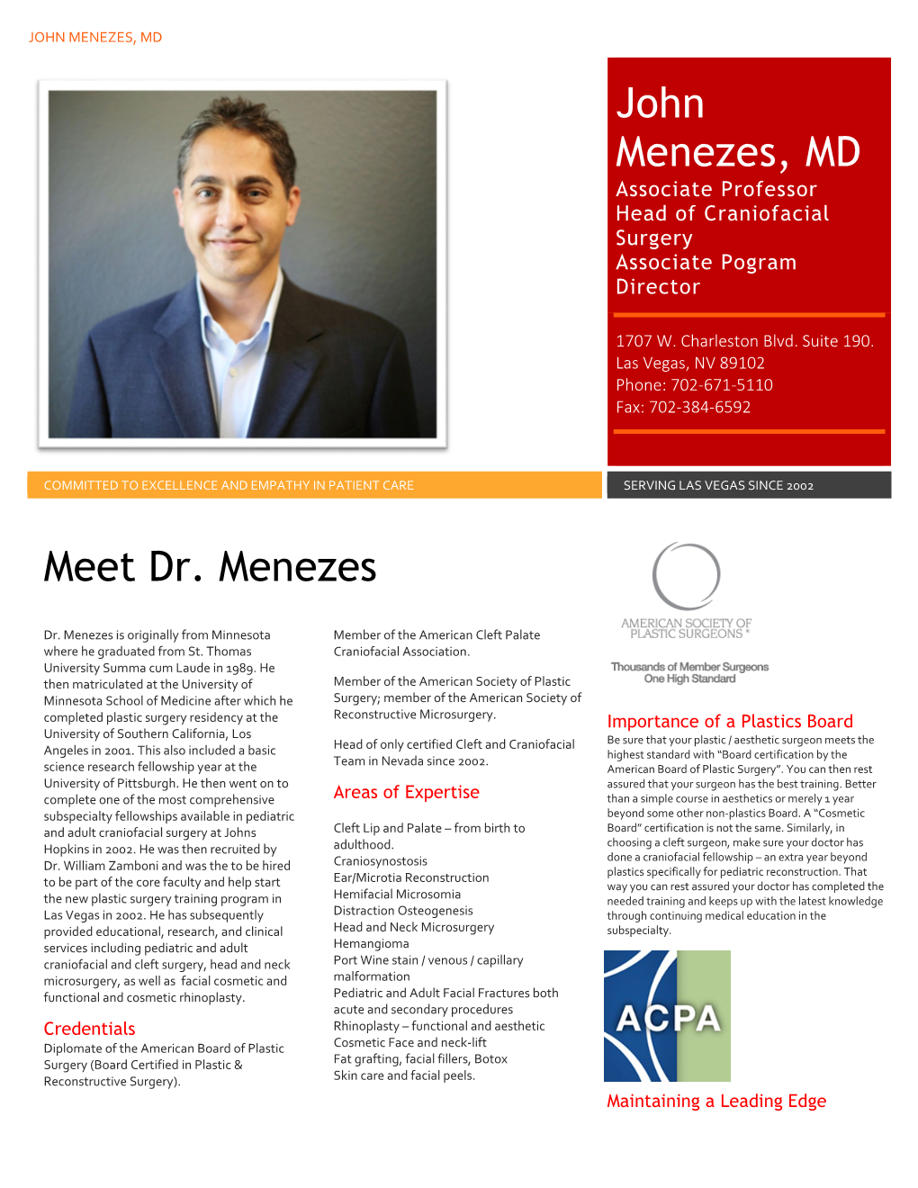 John Menezes, Md