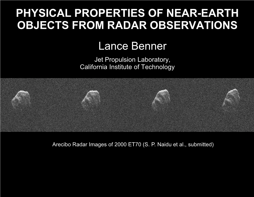 Physical Properties of Near-Earth Objects from Radar Observations